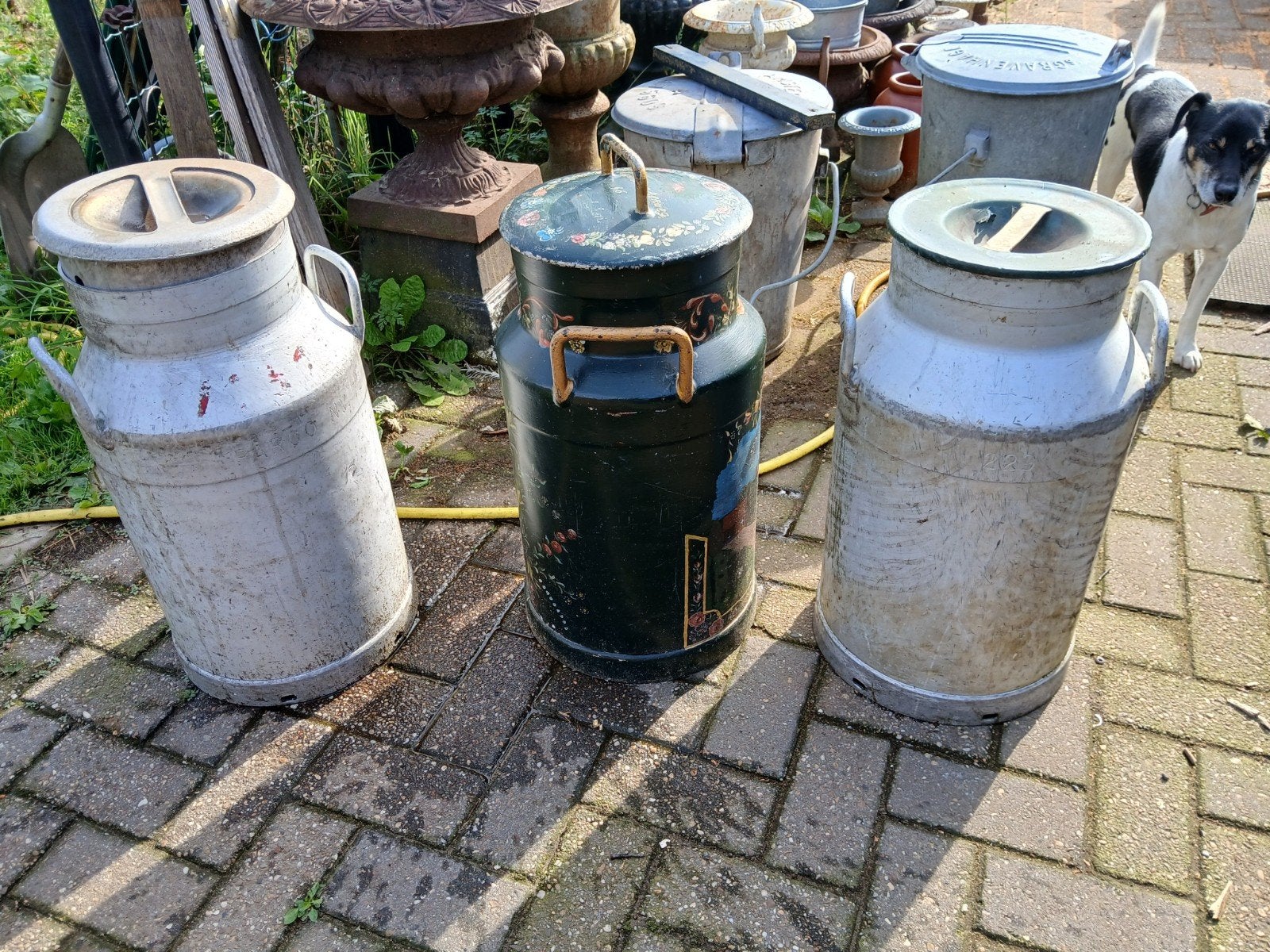 aluminium  melkbussen  ) prijs voor alle 3 ), Tuin en Terras, Ophalen, Gebruikt