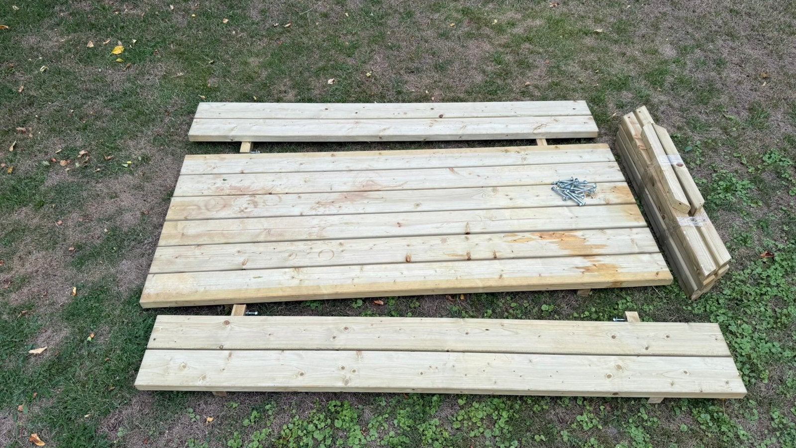 Picknicktafel geïmpregneerd hout 150x175, Ophalen of Verzenden, Zo goed als nieuw, Hout