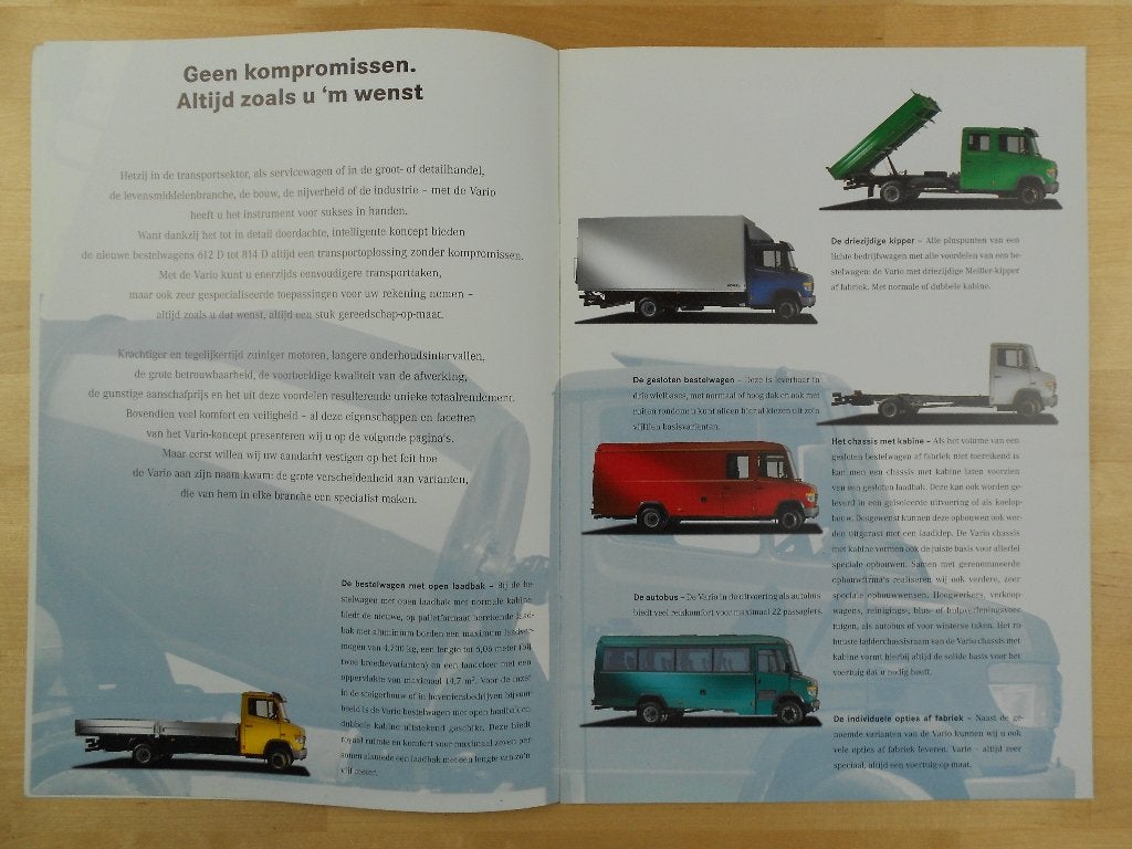 Mercedes Vario Brochure 1996 – 612 614 812 814, Zo goed als nieuw, Mercedes-Benz, Mercedes, Ophalen of Verzenden
