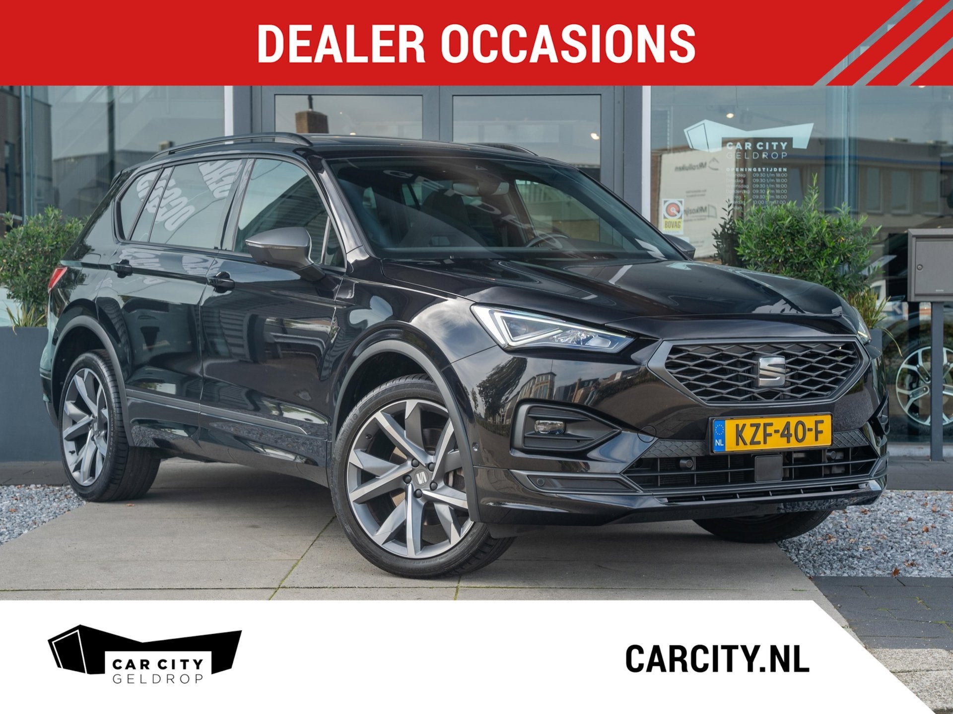 Seat TARRACO 1.4 TSI eHybrid 245pk PHEV FR | Panorama | Trek, Auto's, Dealer onderhouden, Met garantie (alle), Leder en Stof, Zwart