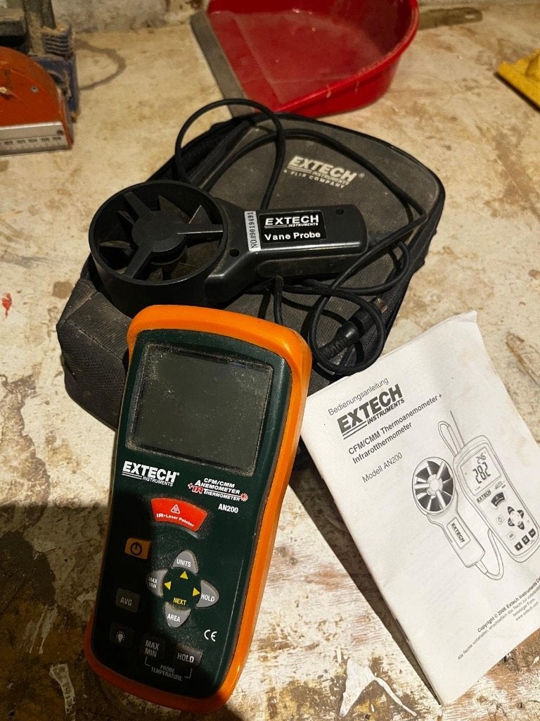 extech AN200 anemometer, Doe-het-zelf en Verbouw, Meetapparatuur, Ophalen of Verzenden, Zo goed als nieuw, Temperatuur