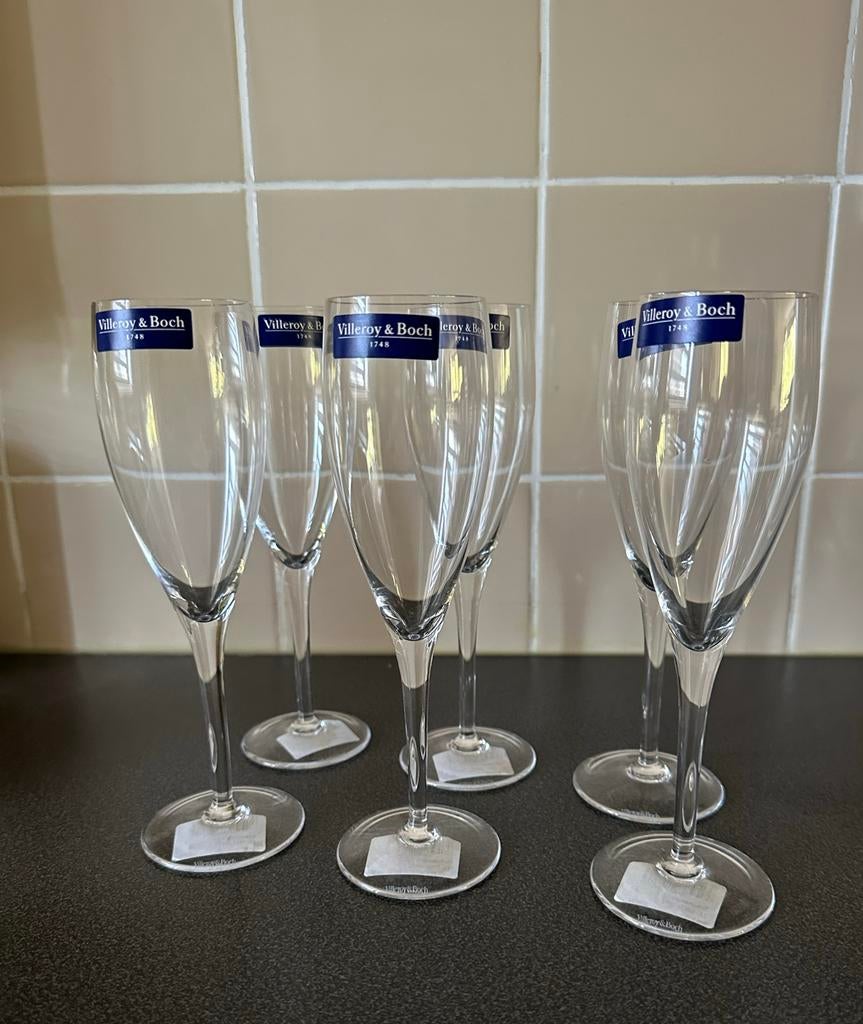 Villeroy & Boch champagneglazen - Set van 6 nieuw!, Verzamelen, Ophalen of Verzenden, Nieuw