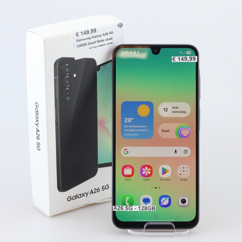 Samsung Galaxy A26 5G 128GB Black, Telecommunicatie, Mobiele telefoons | Samsung, Samsung, Zo goed als nieuw, Support@Samsung.com