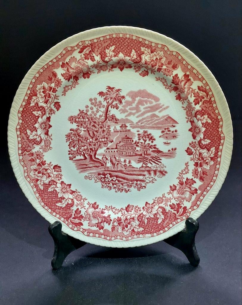 Woods Burslem Seaforth Bord Rood Transferware, Ophalen