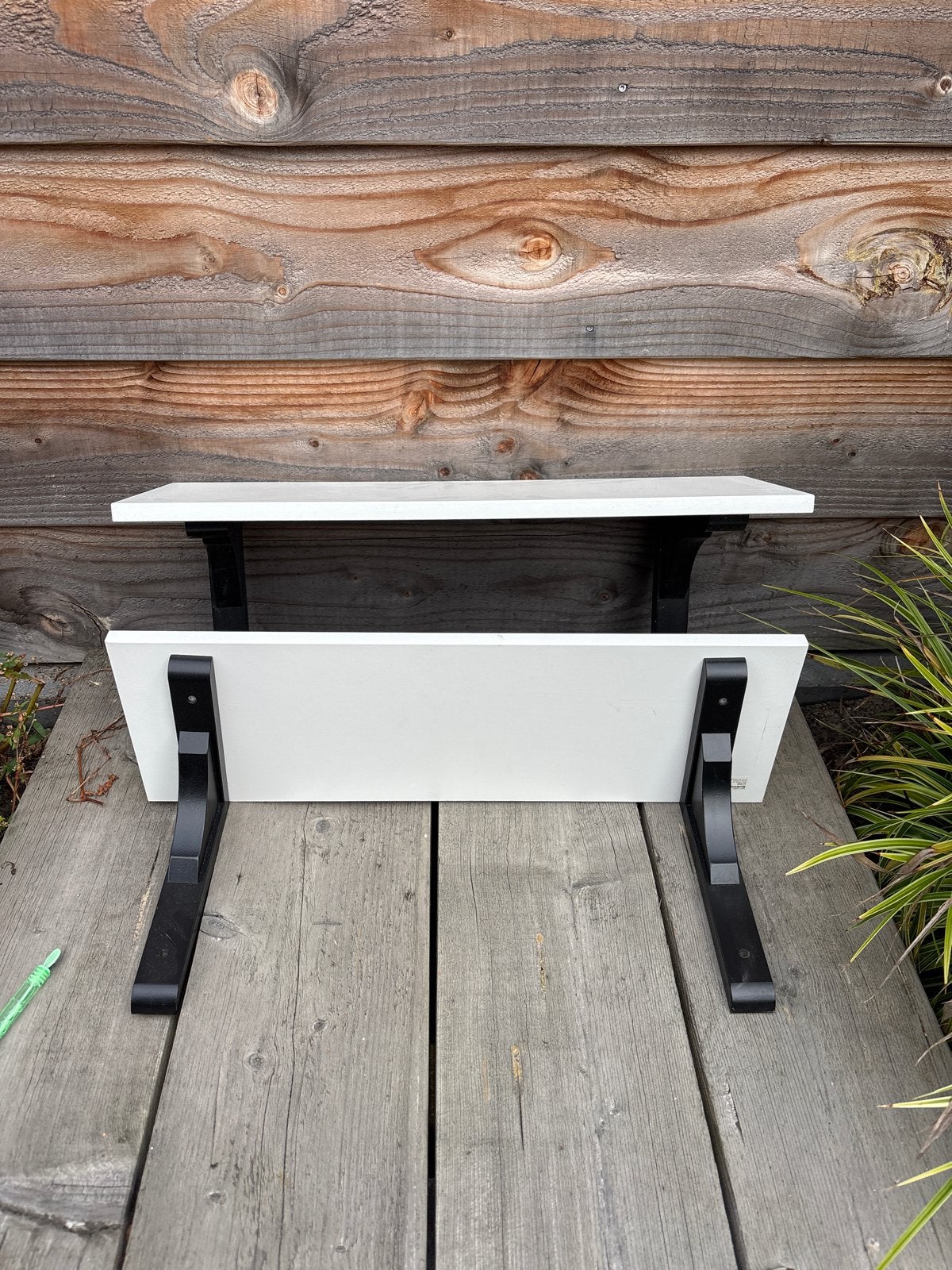2 x IKEA BURHULT plank met zwarte beugels, Ophalen, Gebruikt