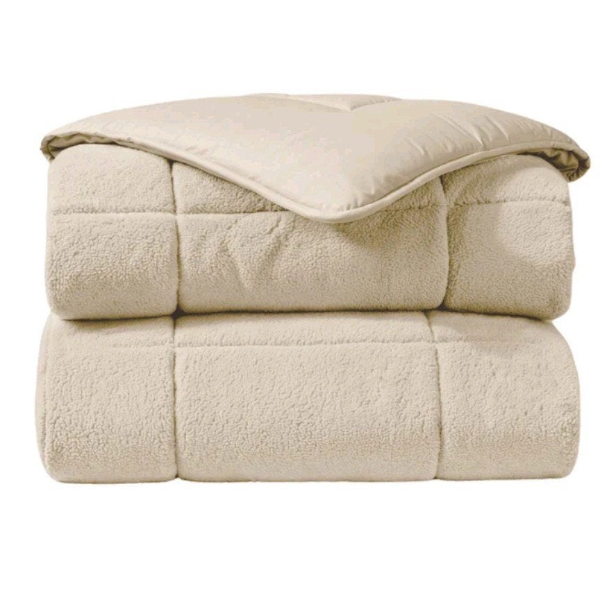 Teddybed dekbed creme 160x220 incl. slopen, Zelesta, Eenpersoons, Beige, Nieuw