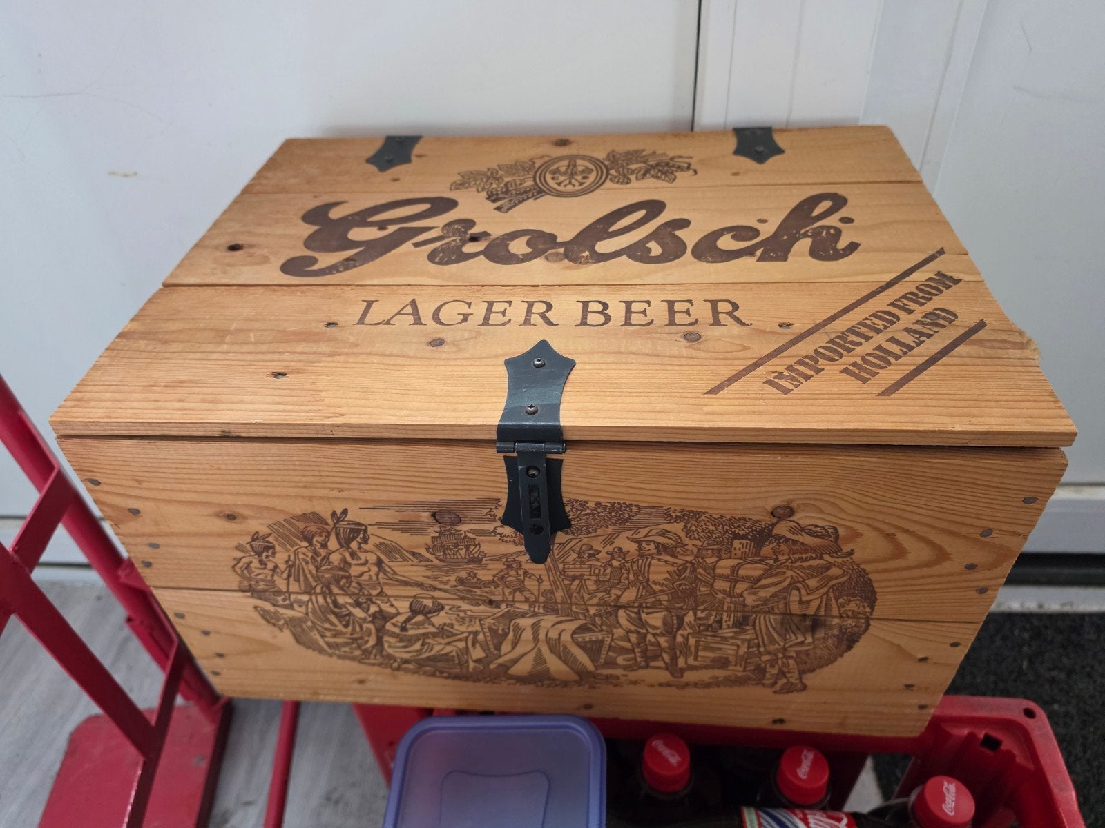 Grolsch export kist., Ophalen, Reclamebord, Plaat of Schild, Grolsch