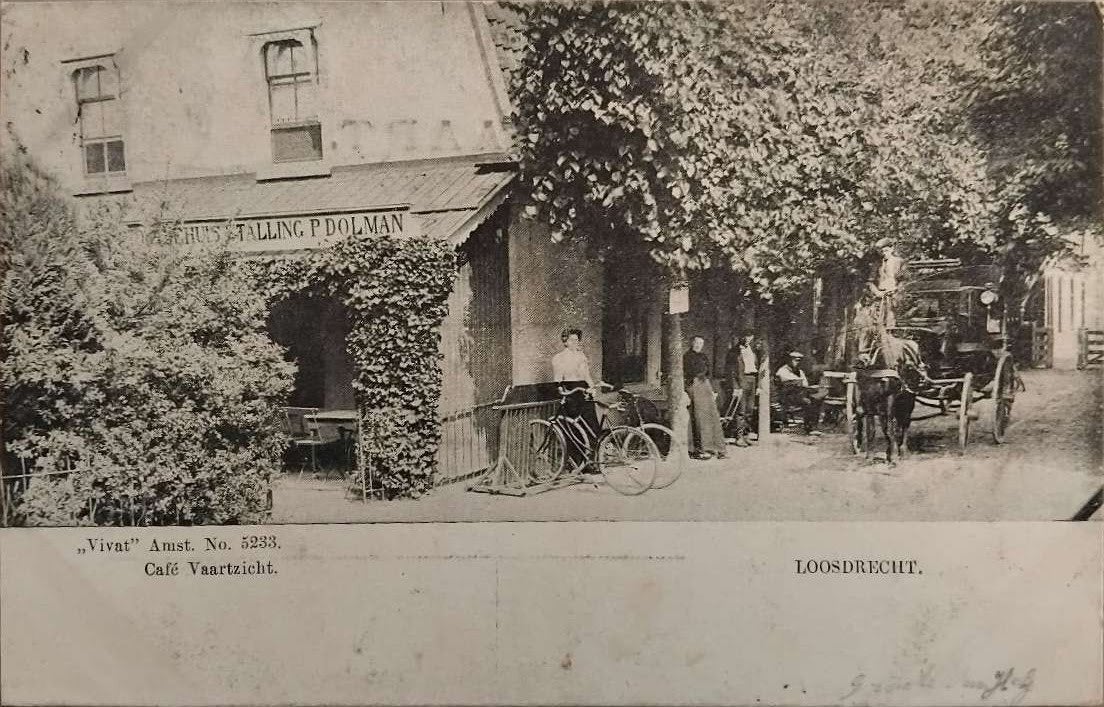 Café Vaartzicht Loosdrecht (Noord-Holland) – 1903, Ophalen of Verzenden, Voor 1920, Gelopen, Noord-Holland