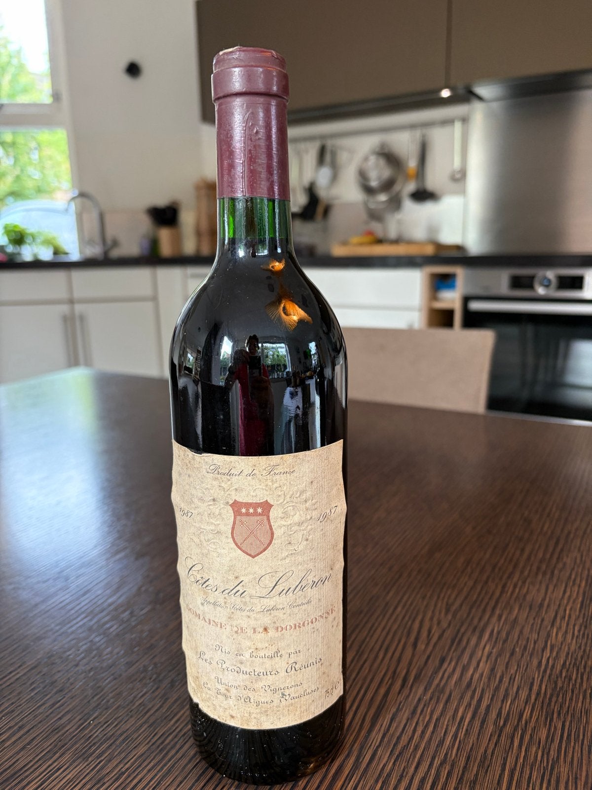 Cotes du Luberon Rode Wijn 1987 - Domaine de la Dorgonne, Verzamelen, Ophalen of Verzenden, Gebruikt, Frankrijk, Rode wijn