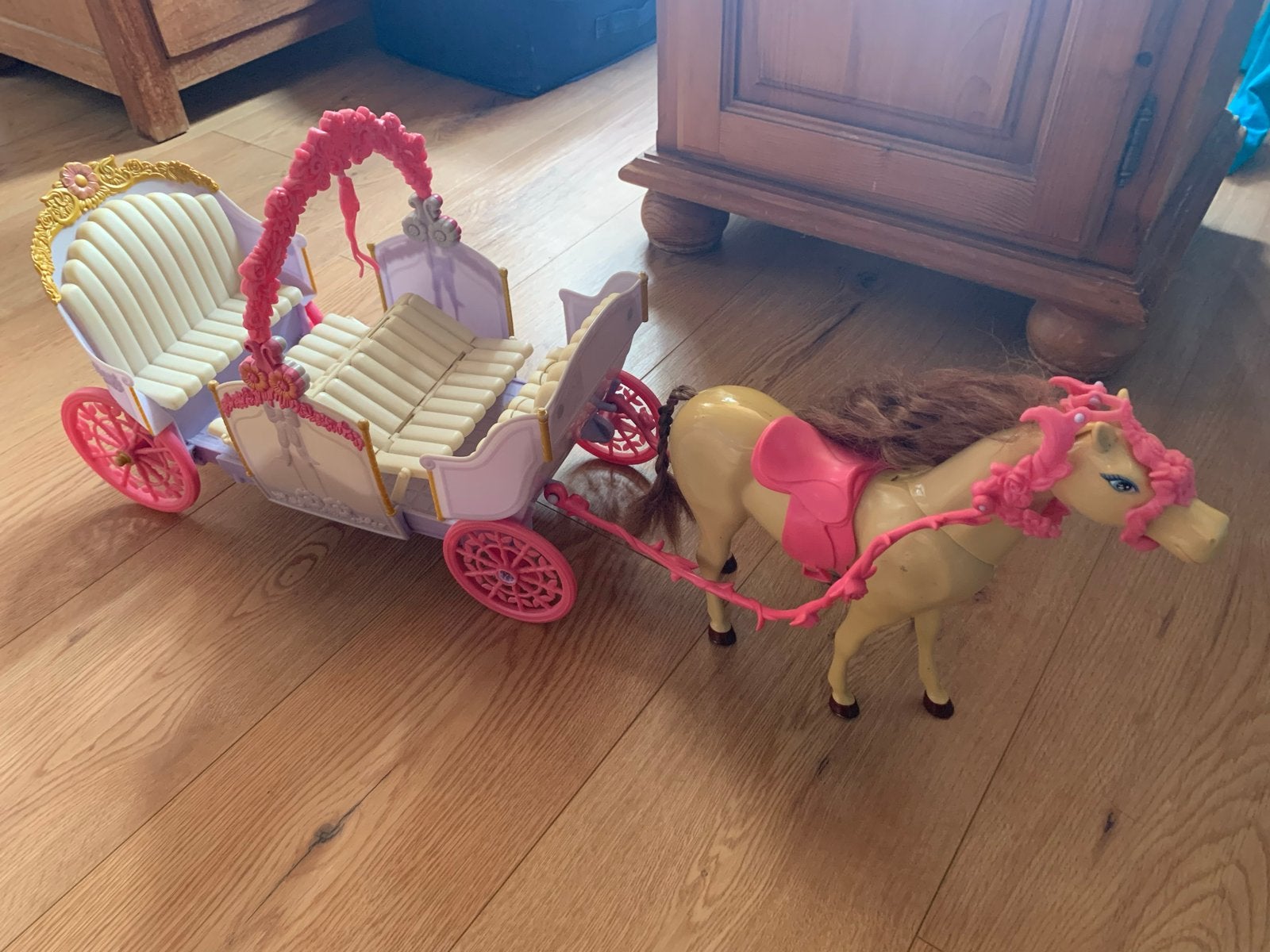 Barbie Prinsessenkoets met paard - Speelgoed, Ophalen of Verzenden, Gebruikt, Meisje