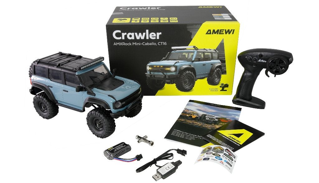 AMXRock Mini-Caballo Scale Crawler 4WD 1/16 RTR blue, Ophalen of Verzenden, Nieuw, Overige schalen, Auto offroad