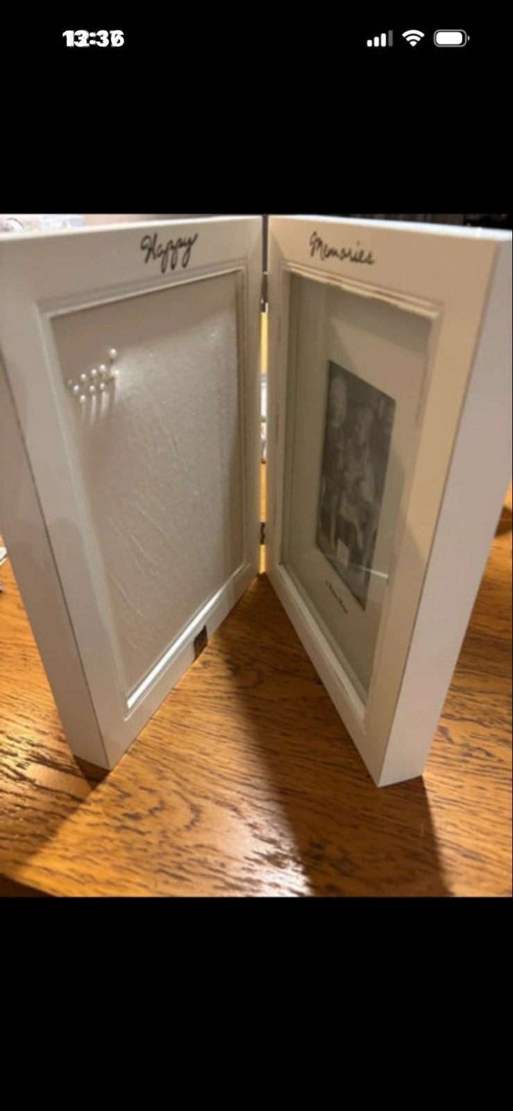 Riviera Maison Fotolijst 'Happy Memories' - Wit Hout, Ophalen of Verzenden, Zo goed als nieuw, Fotolijst, Met glas