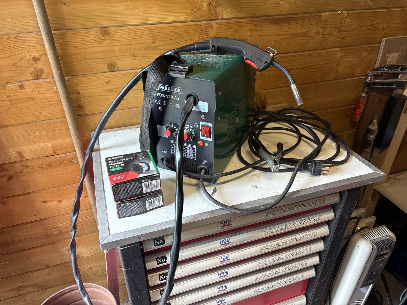 Parkside Lasapparaat PFDS 120 A2 met Flux-Cored Wire, Doe-het-zelf en Verbouw, Ophalen, Gebruikt, Minder dan 150 ampère, Overige typen