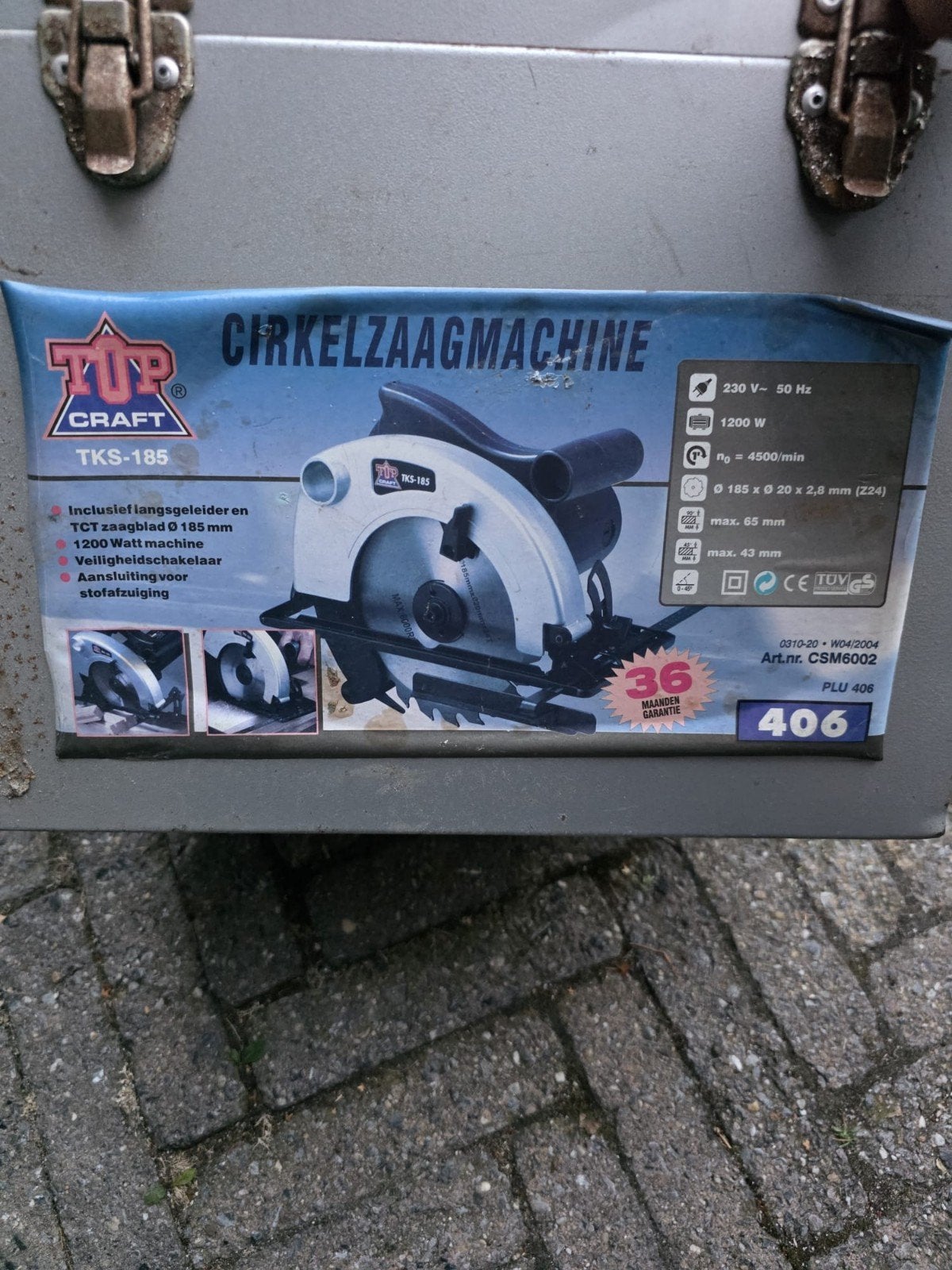 Cirkelzaagmachine, Ophalen, Zo goed als nieuw, 1200 watt of meer, 70 mm of meer