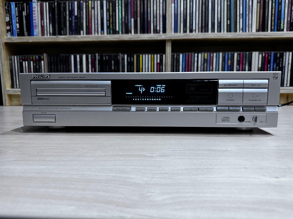 ✅ Philips CD614 Zilver Compact Disc Player, Ophalen, Refurbished, Philips