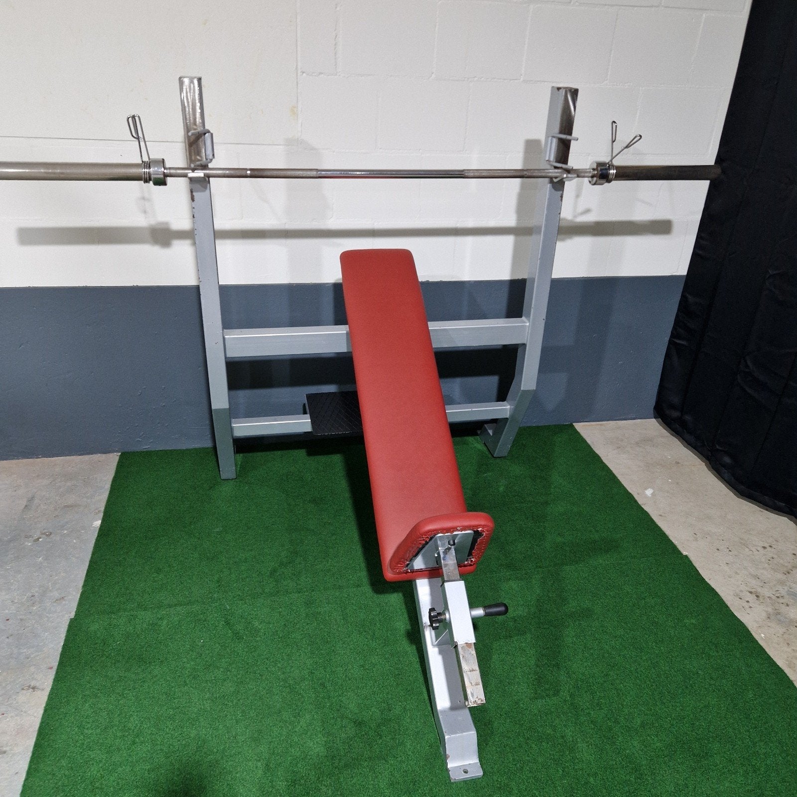 Professionele Incline benchpress, drukbank Olympische stang, Sport en Fitness, Fitnessmaterialen, Ophalen, Zo goed als nieuw, Armen