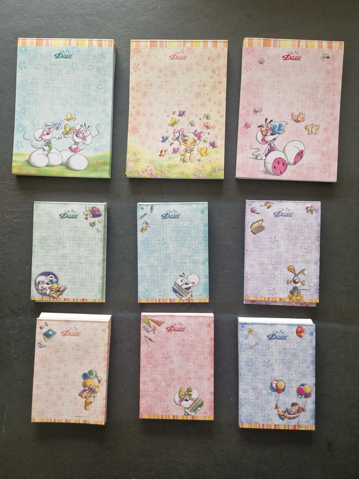 Set van 9 verschillende Diddl geur blaadjes, Verzamelen, Diddl, Ophalen of Verzenden, Zo goed als nieuw, Papier, Kaart of Schrift