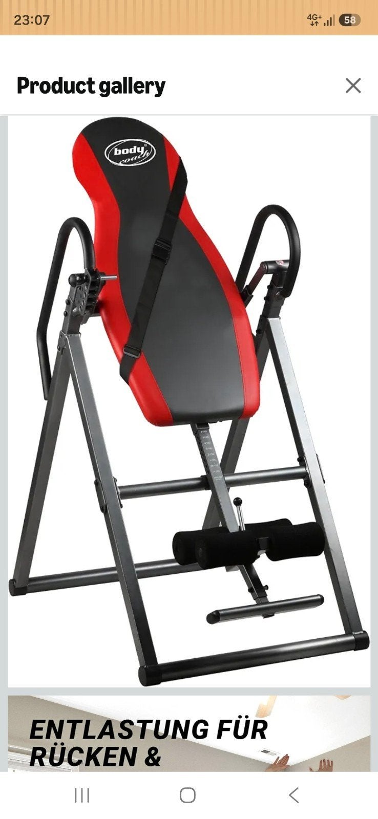 Body Sculpture Inversiebank - Rugtrainer, Sport en Fitness, Fitnessapparatuur, Ophalen, Zo goed als nieuw, Rug