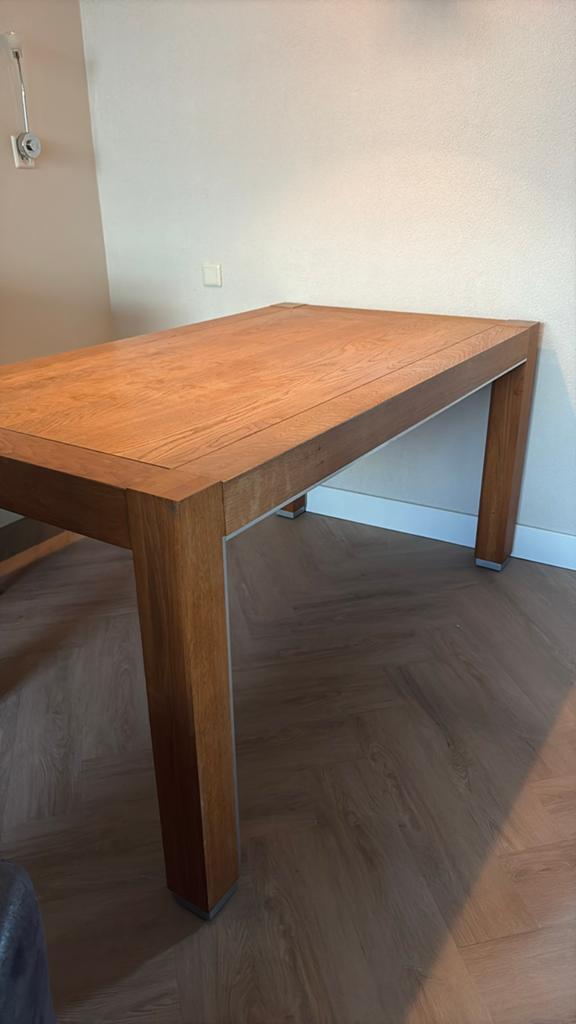 Rolf Benz Eetkamerstoelen (4 stuks) met eikenhouten tafel, Ophalen of Verzenden, Gebruikt