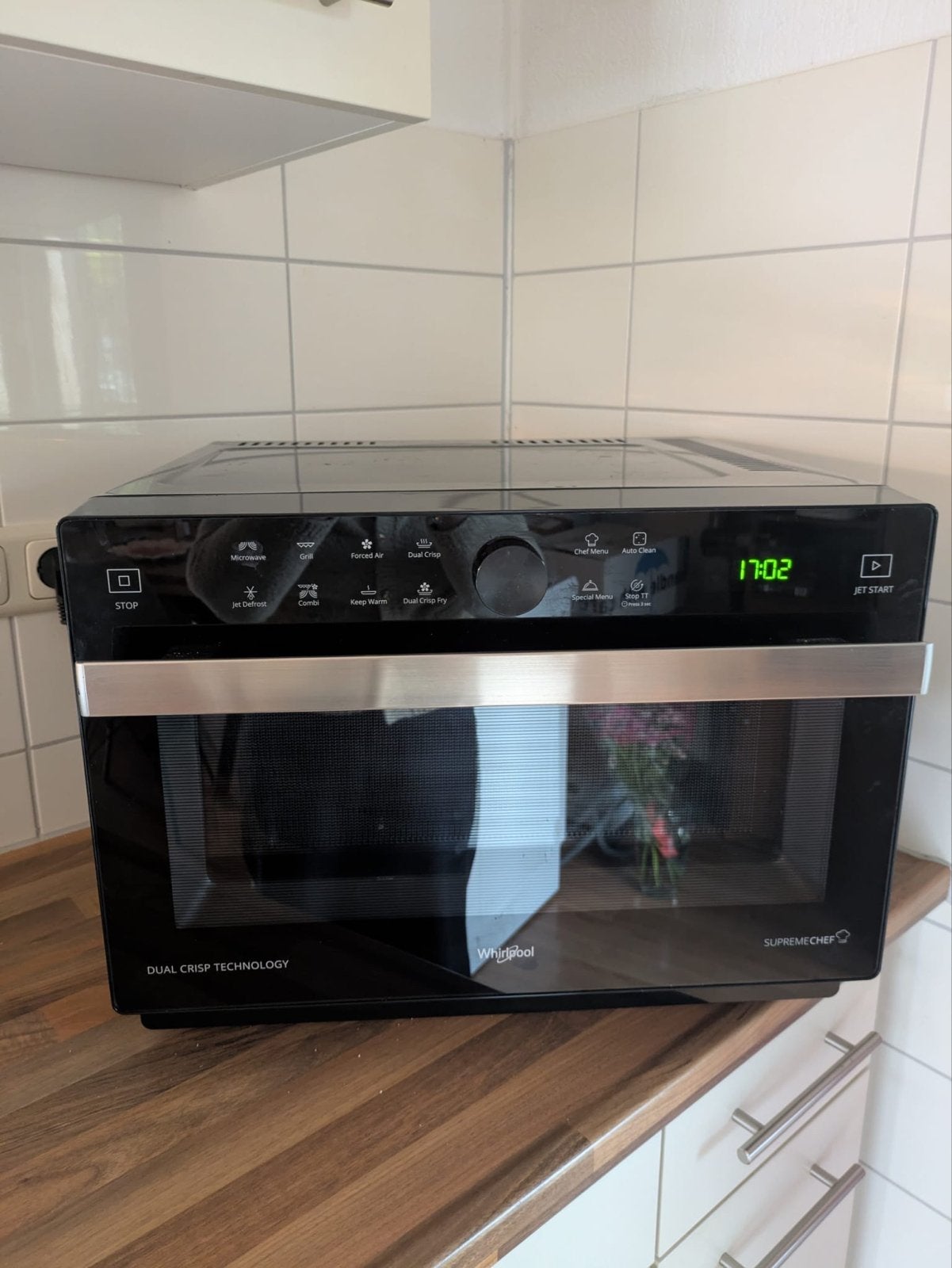 Whirlpool Supreme Chef Combimagnetron - Zo goed als nieuw, Ophalen, Combimagnetron, Zo goed als nieuw, Draaiplateau