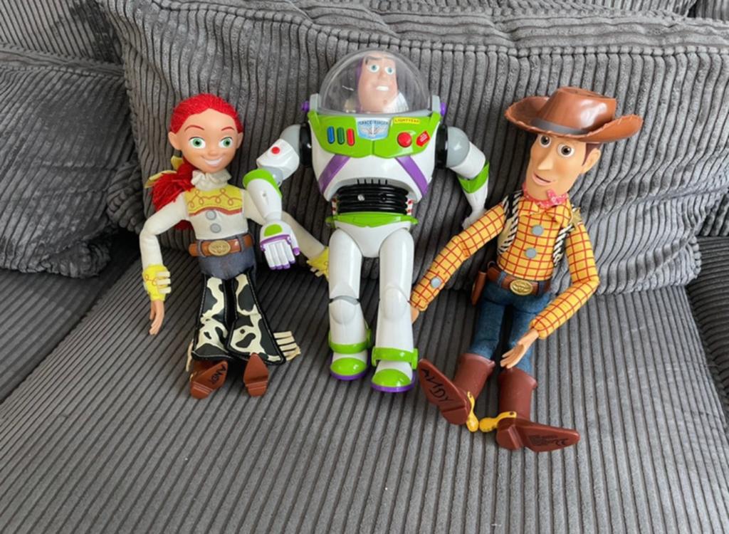 Euro Disney poppen Toy Story Woody Jessie & Buzz Lightyear, Ophalen of Verzenden, Overige figuren, Gebruikt, Beeldje of Figuurtje