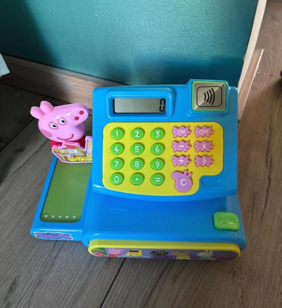Peppa pig kassa spelen speelgoed kassa met geluid, Kinderen en Baby's, Ophalen of Verzenden, Zo goed als nieuw