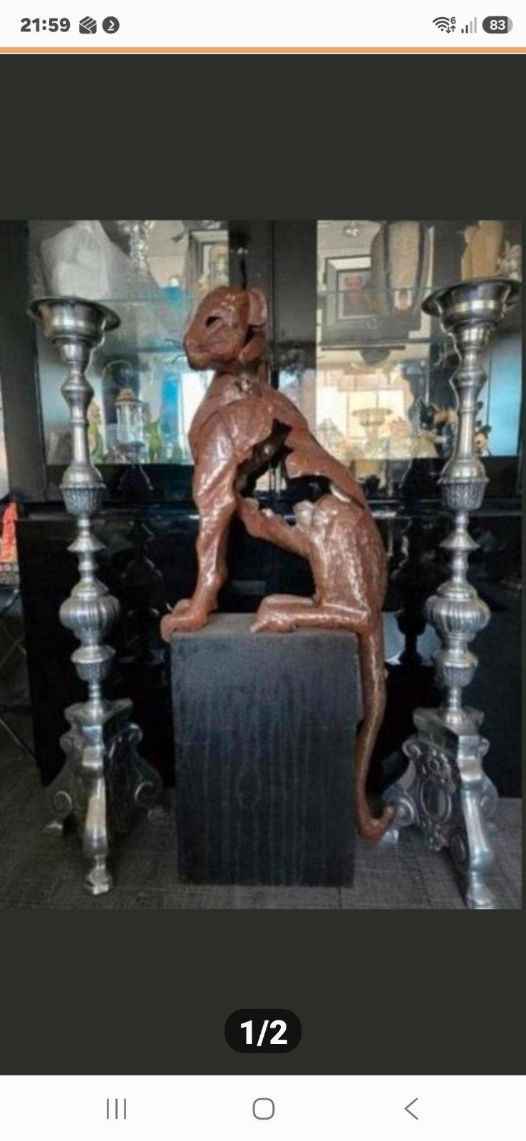 Prachtige en unieke sculptuur van een panter, Verzamelen, Beelden en Beeldjes, Ophalen