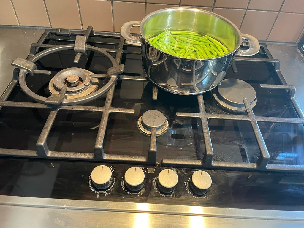 gas kookplaat - 4 pitten, Ophalen, 4 kookzones, Zo goed als nieuw, Inbouw