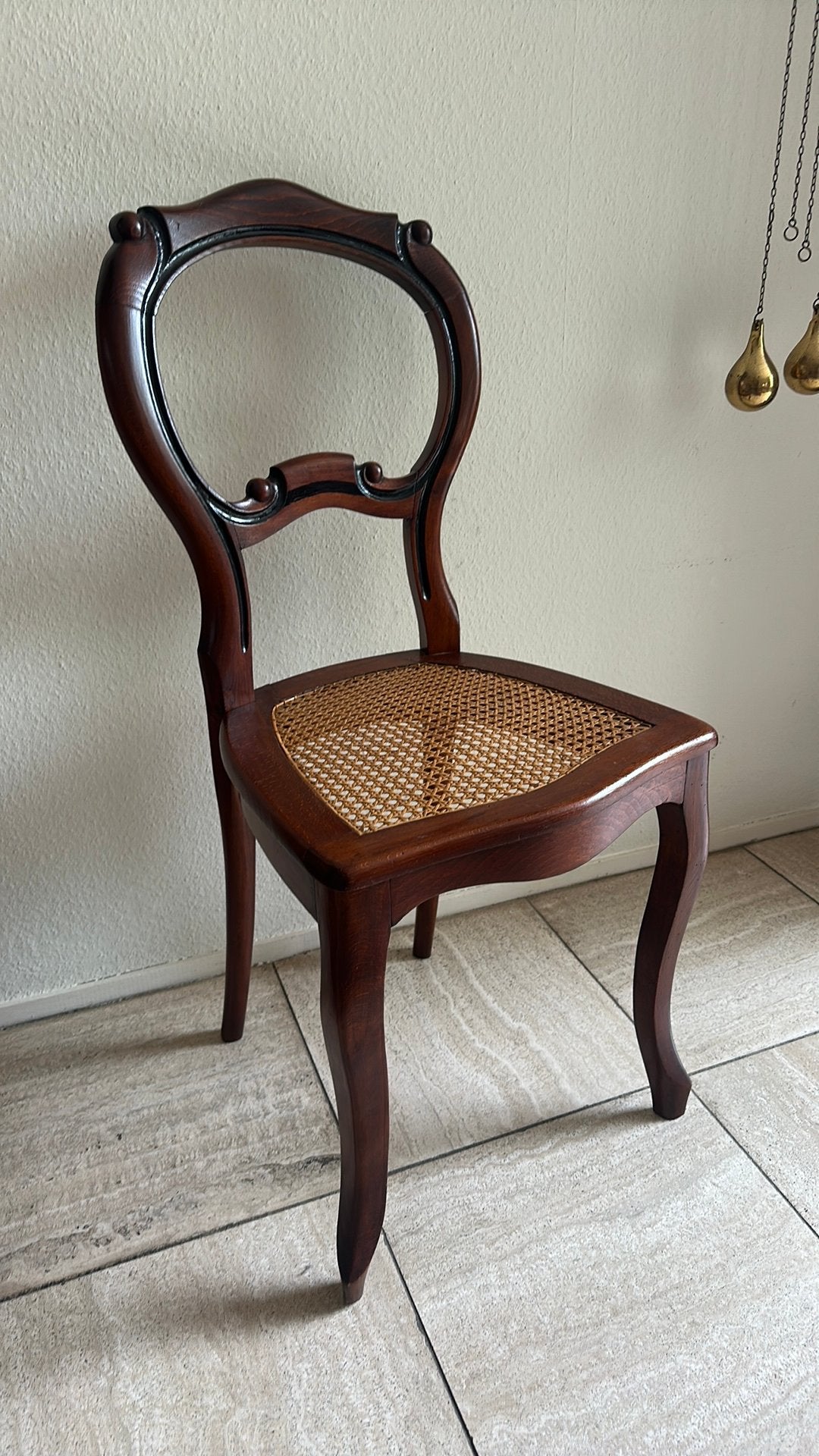 Biedermeier stoel 4x met rotan zitting, Antiek en Kunst, Antiek | Meubels | Stoelen en Banken, Ophalen