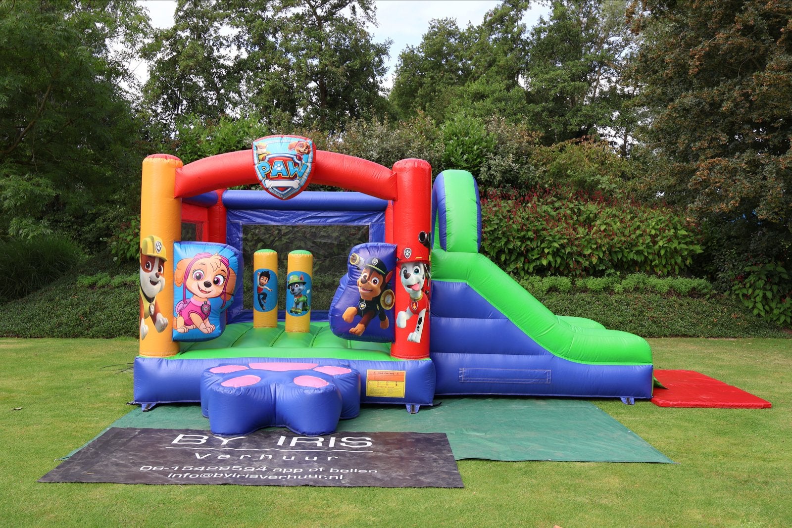 Te huur Paw Patrol Springkussen met Glijbaan - 5x3 meter, Ophalen, Gebruikt