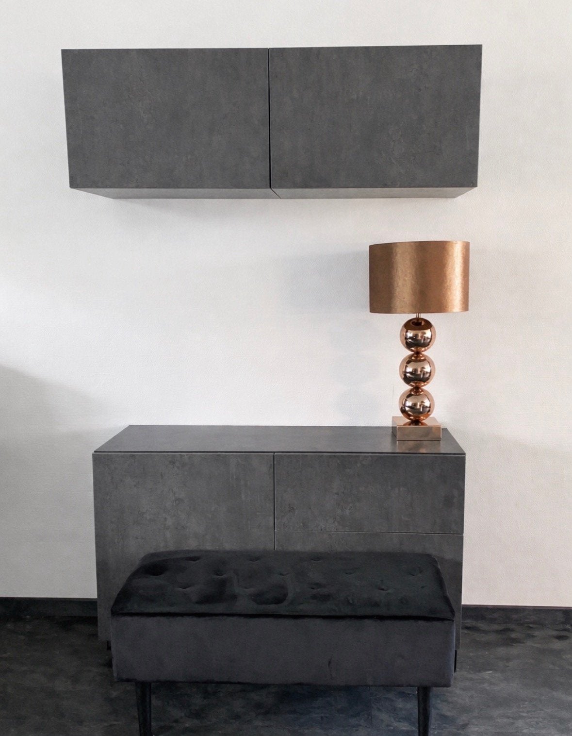 IKEA BESTÅ wandkast Kallviken donkergrijs betonpatroon, Ophalen, Zo goed als nieuw, Minder dan 150 cm, Minder dan 100 cm