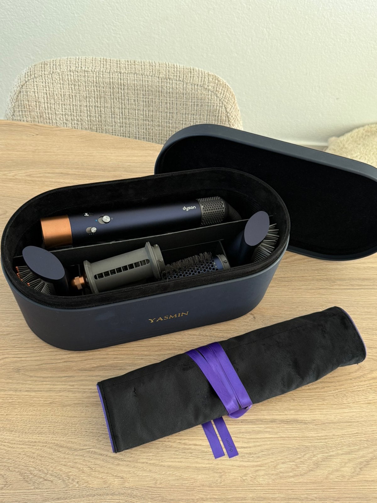 Dyson Airwrap Complete – Pruisisch Blauw/Koper + reisetui, Sieraden, Tassen en Uiterlijk, Ophalen of Verzenden, Zo goed als nieuw