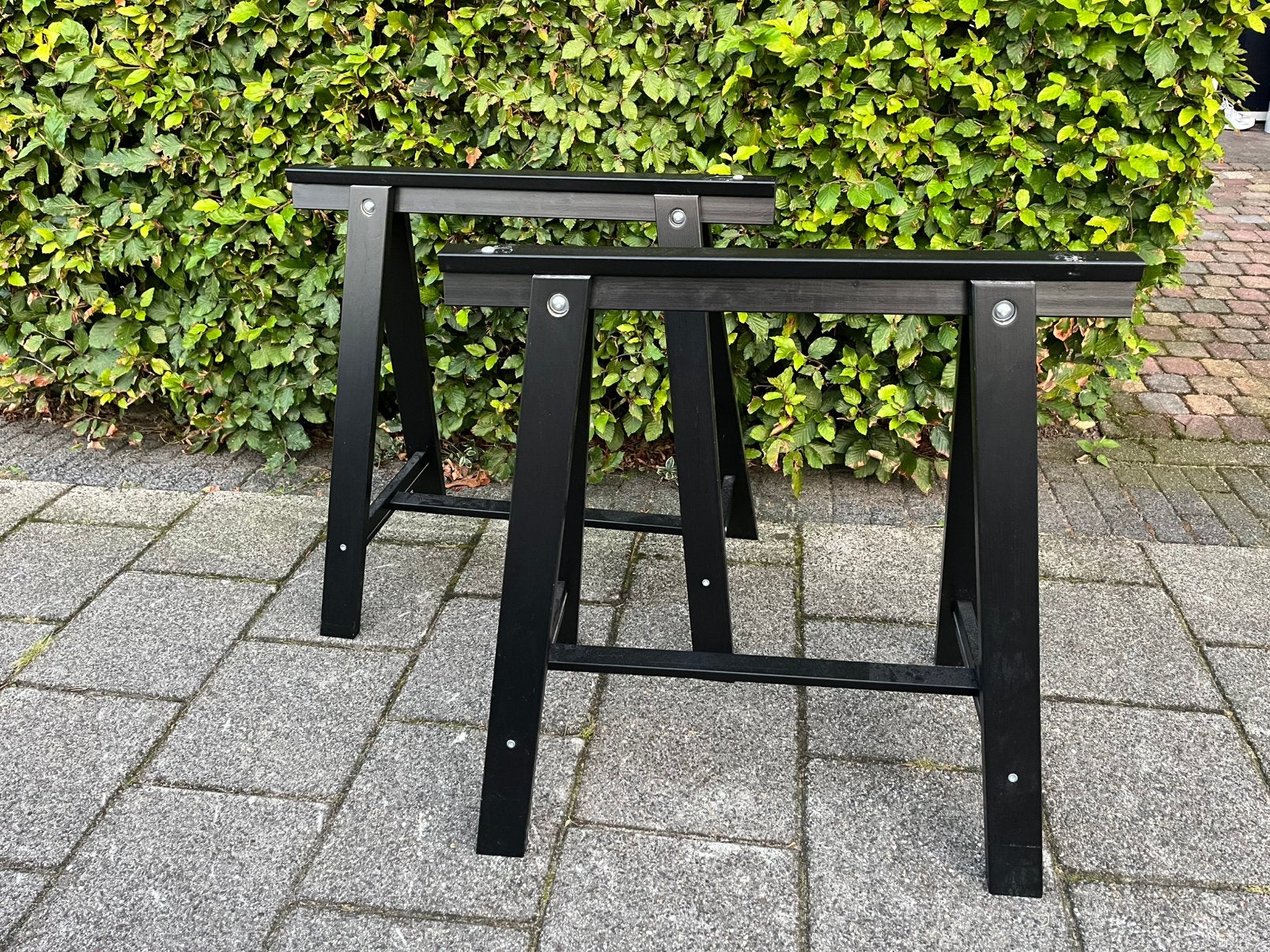 Bureau onderstel, Ophalen, Zwart, Hout, Zo goed als nieuw