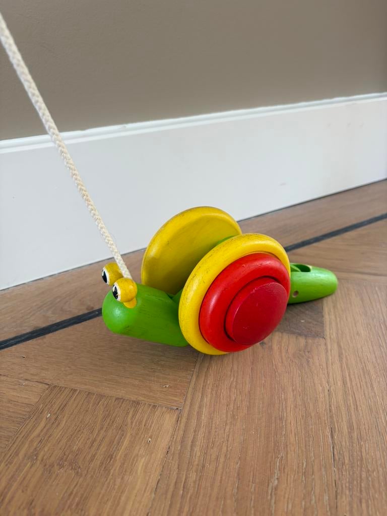 Trekfiguur slak, Ophalen, Gebruikt, Duw- of Trekspeelgoed