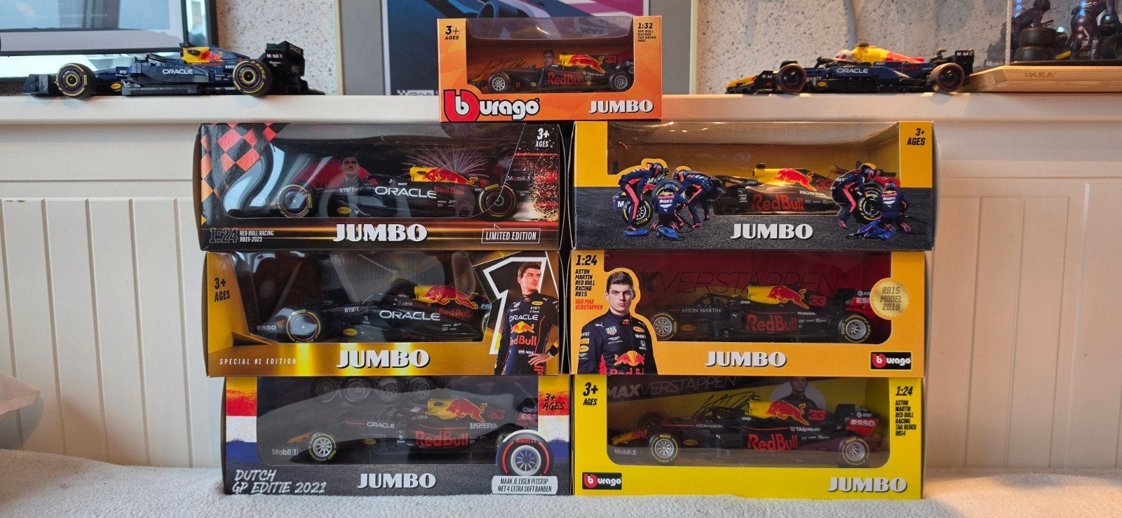 Complett Set Max Verstappen Jumbo F1 modelauto's  excl  de R, Overige merken, Auto, 1:32 tot 1:50, Nieuw