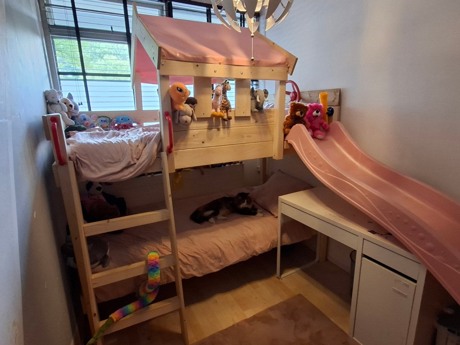 WICKEY CrAzY CircusPastelPink hoogslaper glijbaan/matrasen, Ophalen of Verzenden, Zo goed als nieuw, Hoogslaper