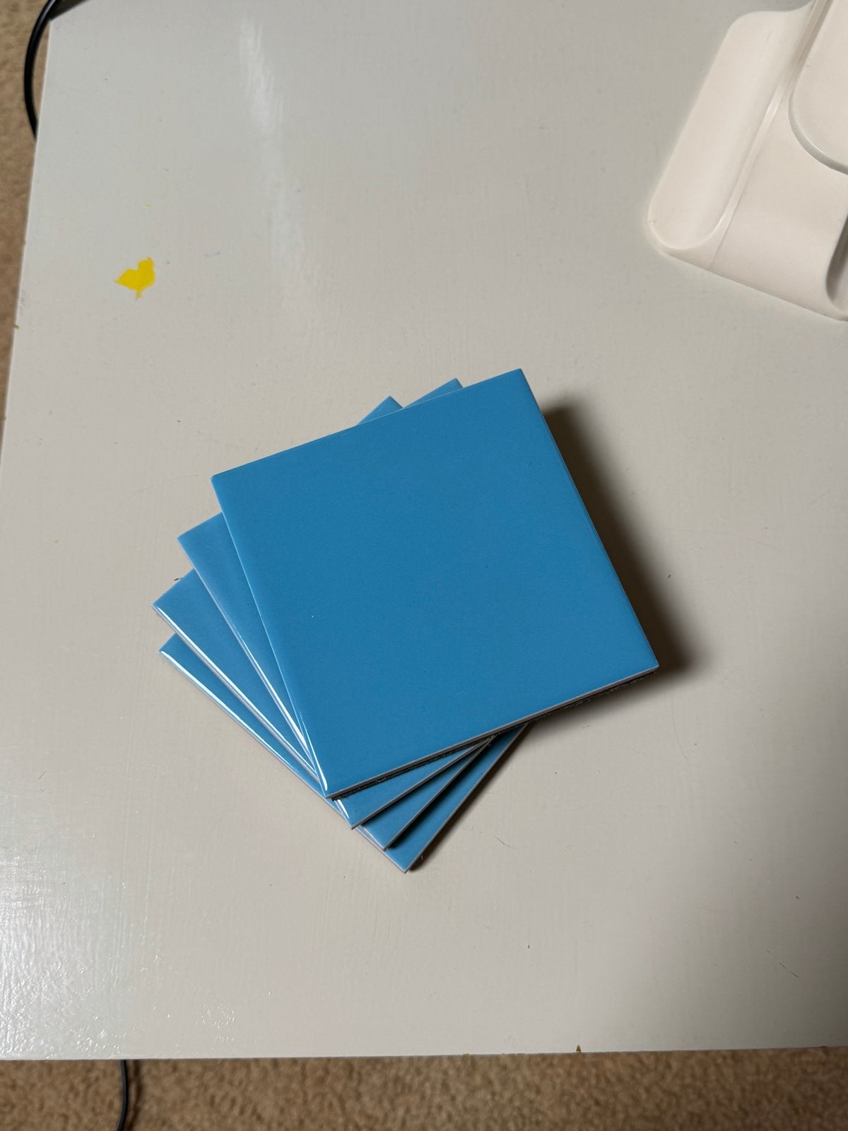 Set van 4 blauwe tegel onderzetters, Ophalen, Blauw, Nieuw, Modern