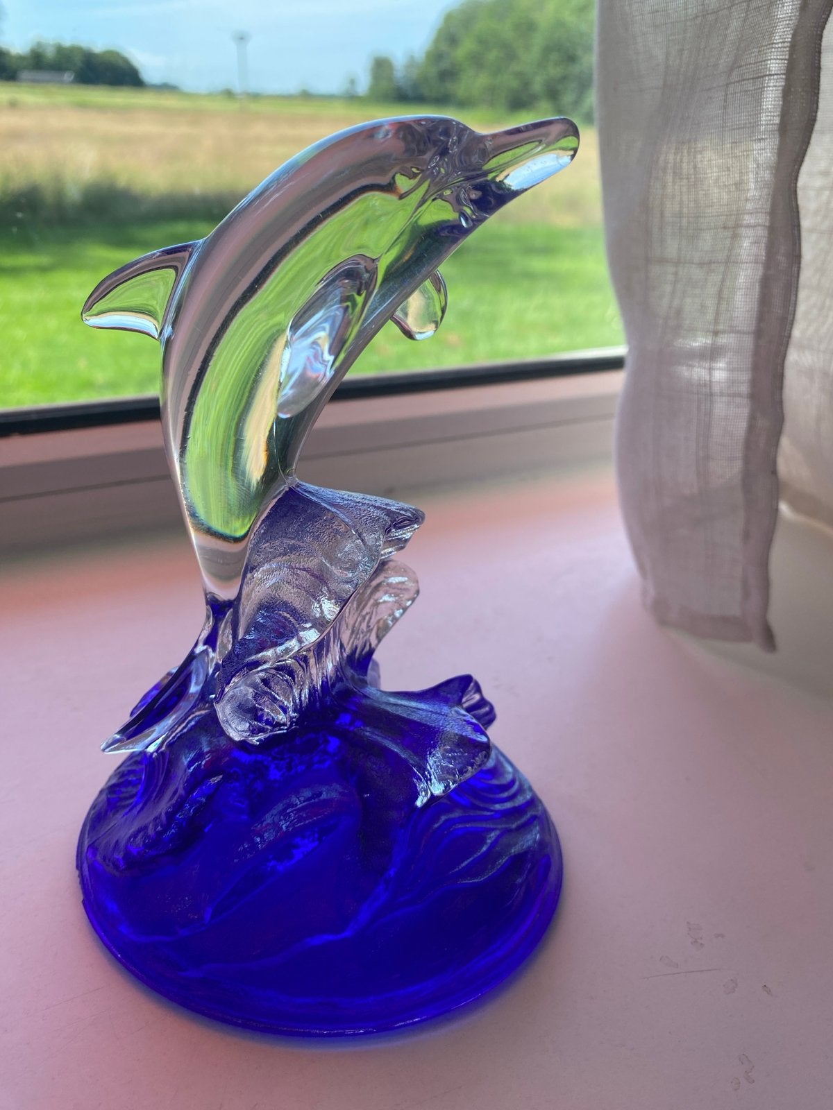 Vintage Cristal d'Arques Murano Dolfijn Beeldje met Schaal, Ophalen of Verzenden