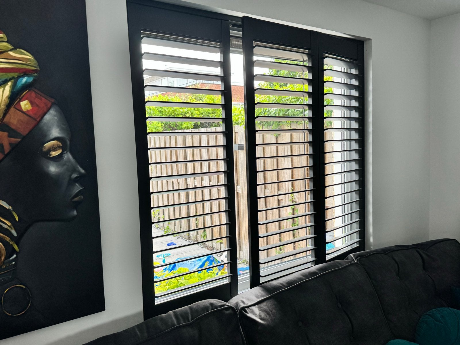Sjieke zwarte shutters, Ophalen, Zwart, Shutter, Lichtdoorlatend