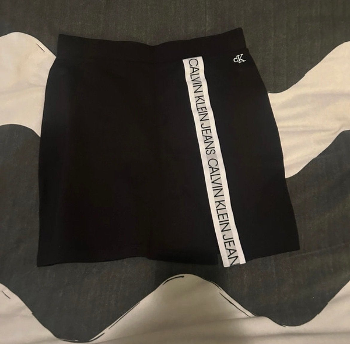 Calvin Klein Jeans Zwart Minirokje met Logo Band, Verzenden, Zwart, Zo goed als nieuw, Maat 36 (S)