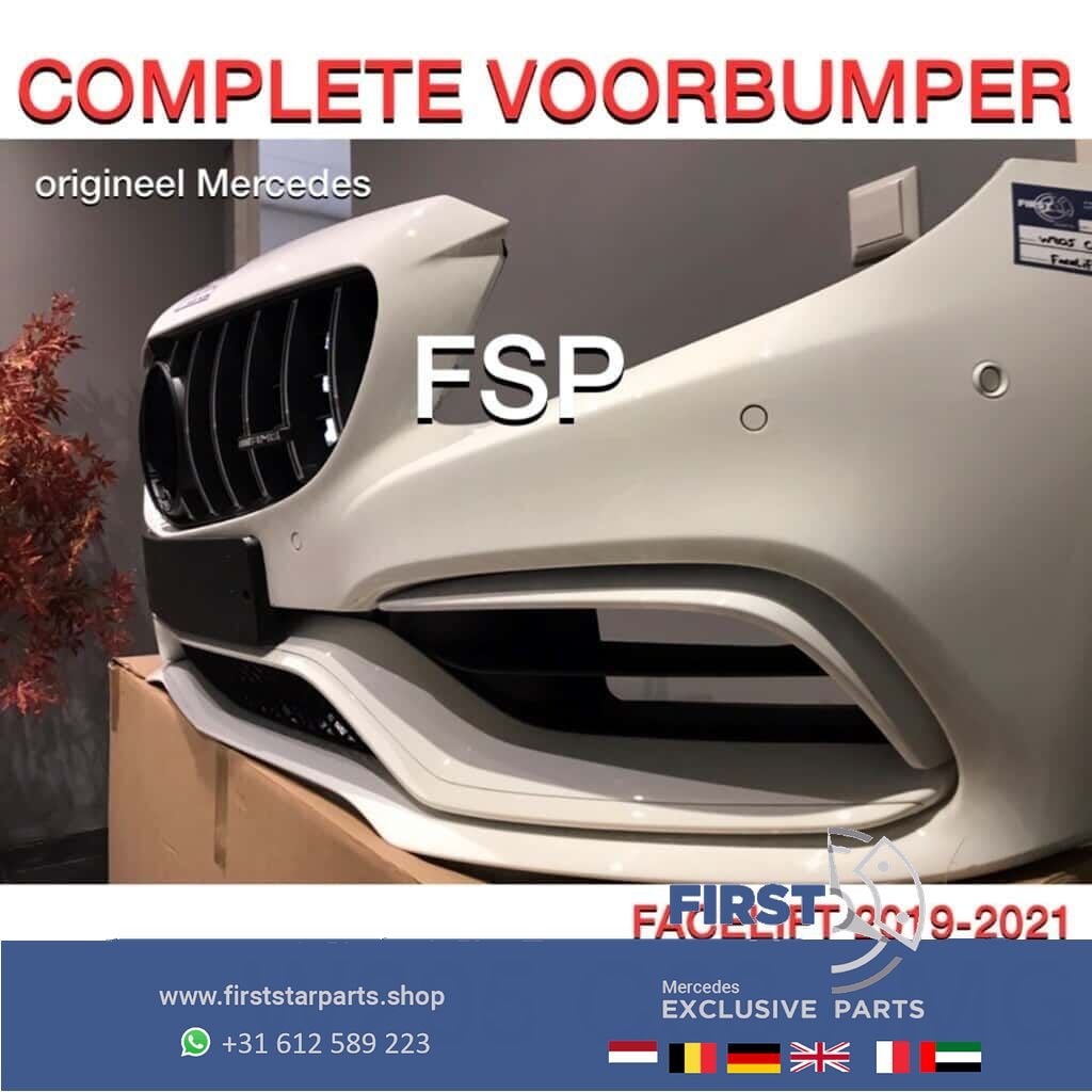 W205 FACELIFT C63 AMG VOORBUMPER + GT GRIL WIT Mercedes C Kl, Gebruikt, -, Voor, Ophalen of Verzenden