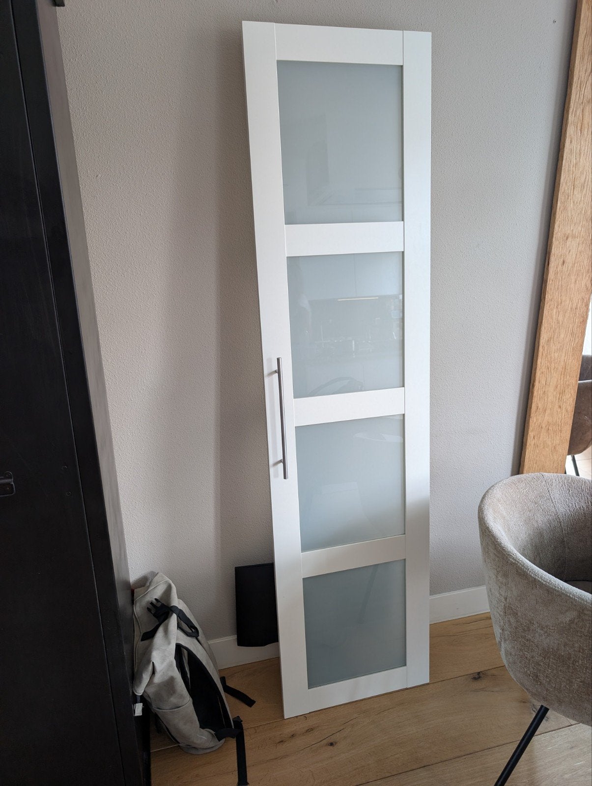 2x IKEA PAX Deur 50x195 met matglas, Ophalen, Gebruikt, Minder dan 80 cm, Binnendeur