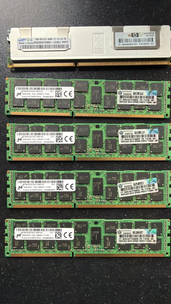 Hp server werkgeheugen, Computers en Software, RAM geheugen, Ophalen of Verzenden, Zo goed als nieuw, DDR3, 16 GB