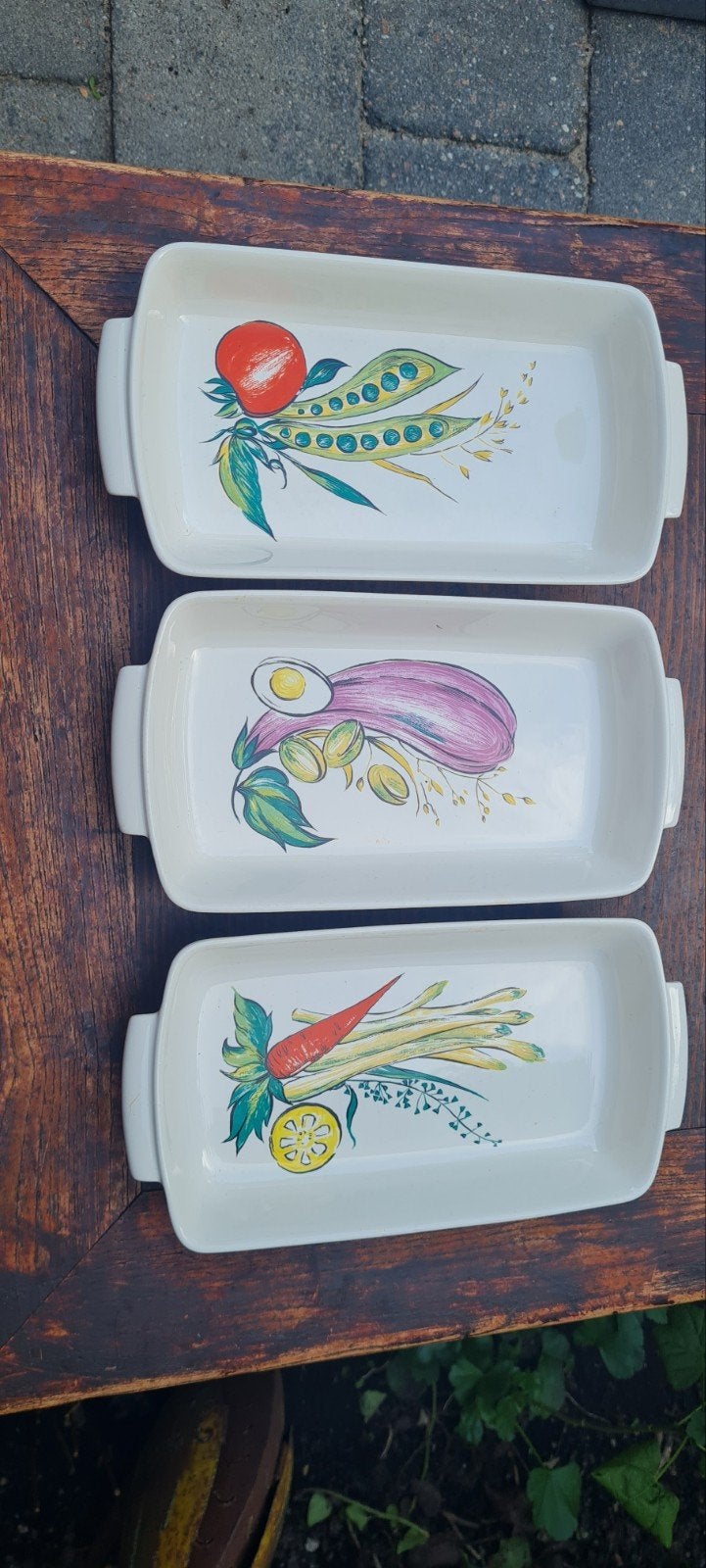 Villeroy & Boch serveerschaaltjes met groentemotief, Gebruikt, Keramiek, Villeroy & Boch, Ophalen of Verzenden