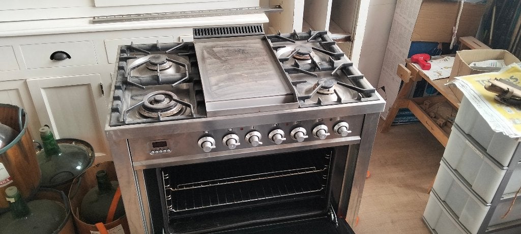 Boretti Fornuis met Oven - Gas en Elektrisch, Ophalen, Gebruikt, 60 cm of meer, Gas