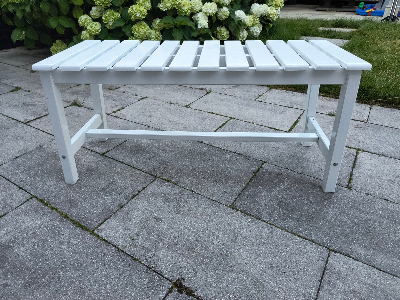 leuk tuin/balkon/douche bankje wit, Ophalen, Rechthoekig, Hout