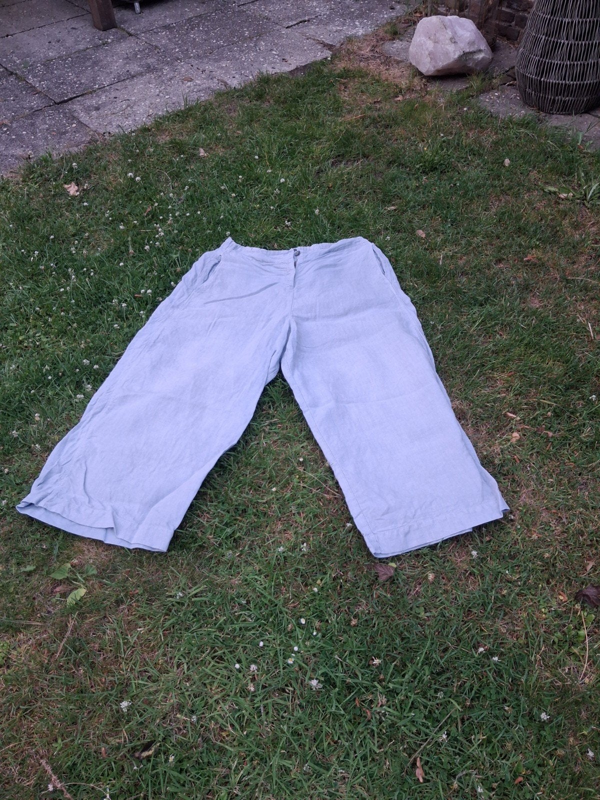 Oska linnen broek maat 4, Blauw, Maat 42/44 (L), Ophalen of Verzenden, Gedragen