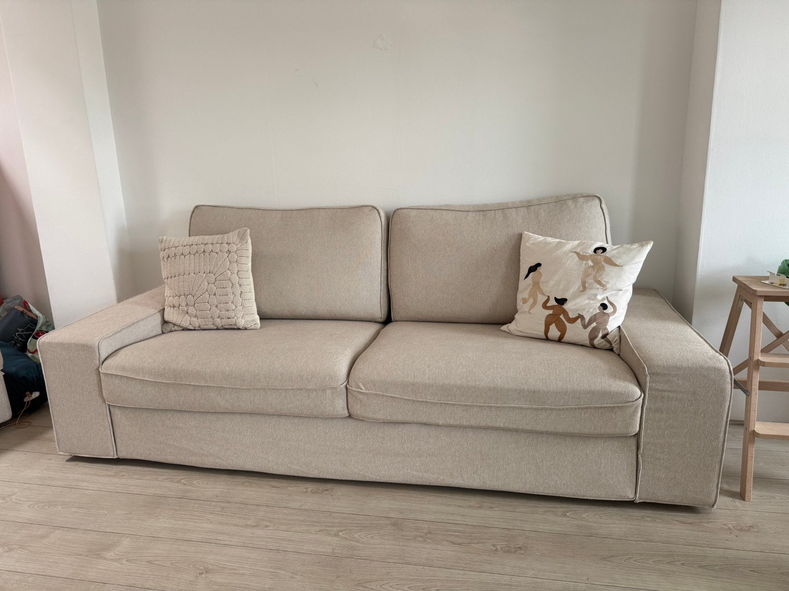 IKEA KIVIK 3-zits bank TRESUND lichtbeige – z.g.a.n, Ophalen, Driepersoons, Zo goed als nieuw, Rechte bank