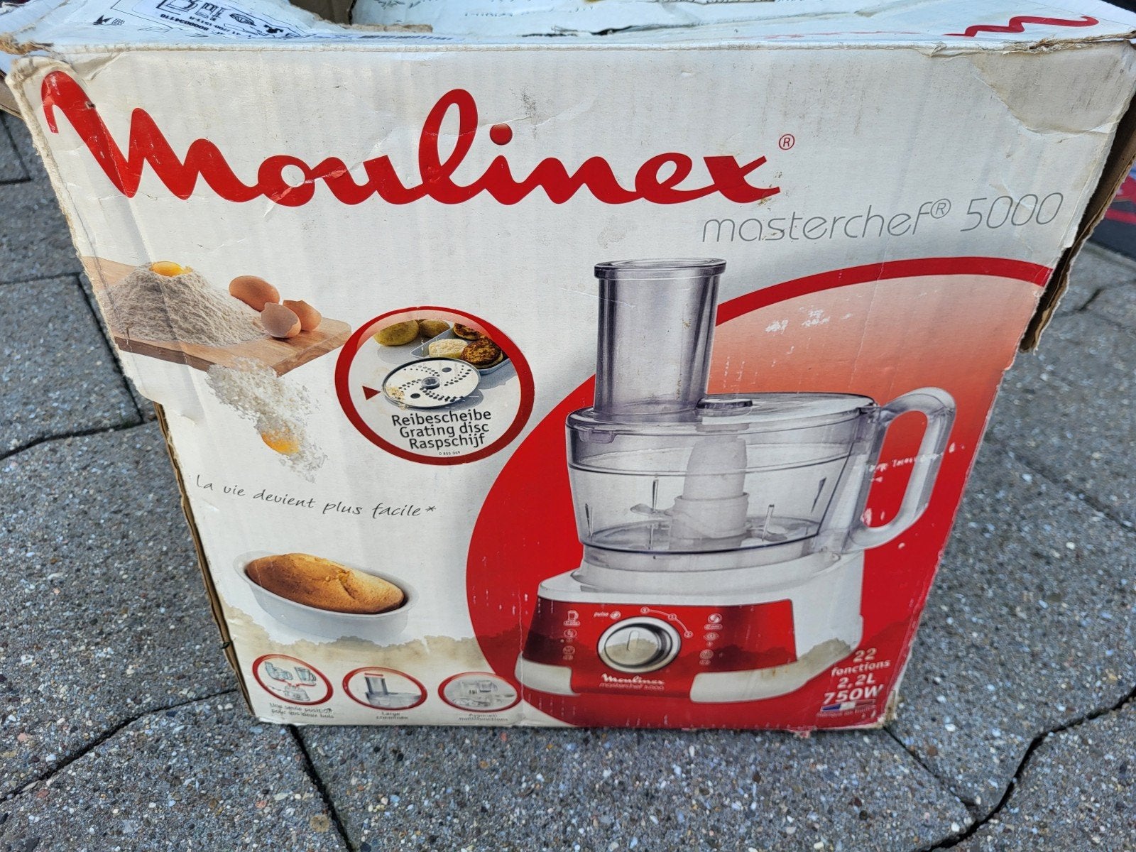 Moulinex Masterchef 5000 Keukenmachine 750W, Witgoed en Apparatuur, Gebruikt, 3 snelheden of meer, Ophalen of Verzenden, 2 tot 3 liter