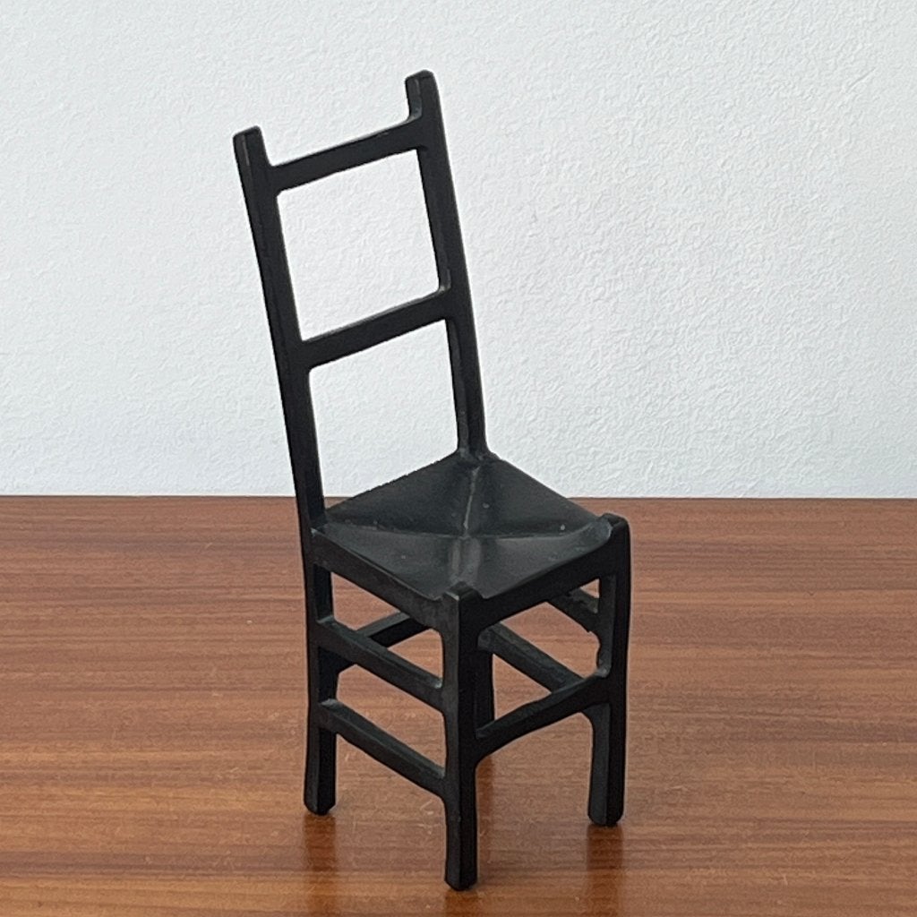 Miniatuur stoel zwart metaal gietijzer, Ophalen of Verzenden, Huis en Inrichting